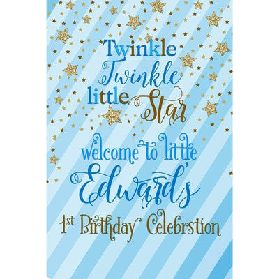 Customizable Yard Sign / Lawn Sign Welcome 1St Birthday Twinkle Blue