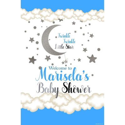 Customizable Yard Sign / Lawn Sign Welcome Baby Shower Twinkle Dark Blue