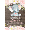 Customizable Yard Sign / Lawn Sign Welcome Baby Shower Elephant Pink