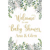 Customizable Yard Sign / Lawn Sign Welcome Baby Shower Floral Green