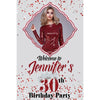 Customizable Yard Sign / Lawn Sign Welcome Birthday Red Glitter W/Photo
