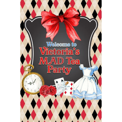 Customizable Yard Sign / Lawn Sign Welcome Birthday Mad Tea