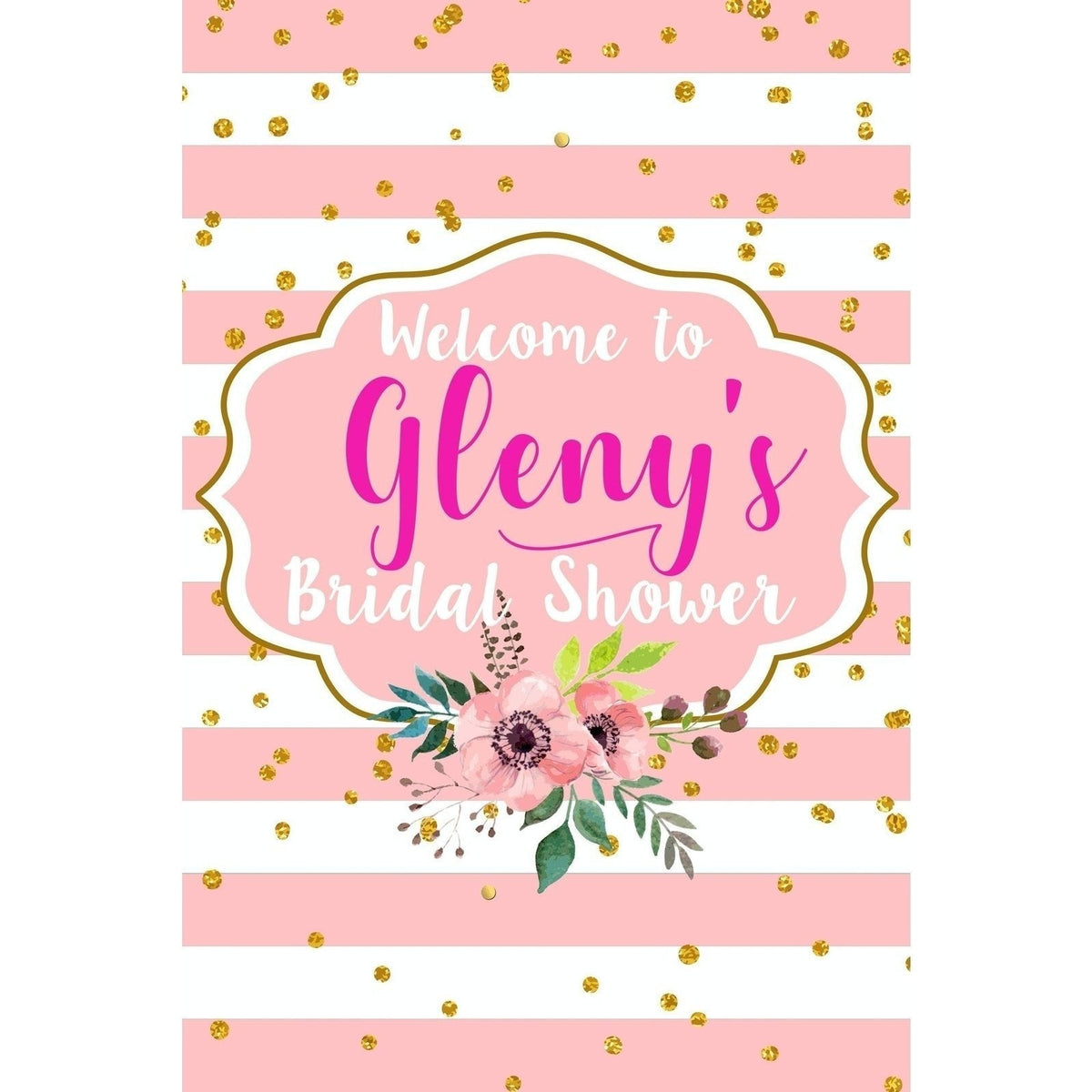 Customizable Yard Sign / Lawn Sign Welcome Bridal Shower Blush Stripe