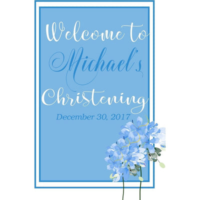 Customizable Yard Sign / Lawn Sign Welcome Christening Blue