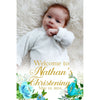Customizable Yard Sign / Lawn Sign Welcome Christening Photo Backdrop Blue Flower