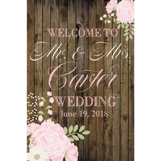 Customizable Yard Sign / Lawn Sign Welcome Wedding Wooden Floral