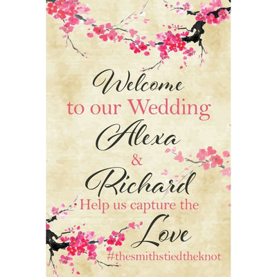 Customizable Yard Sign / Lawn Sign Welcome Wedding Cherry Blossom