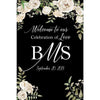 Customizable Yard Sign / Lawn Sign Welcome Wedding Floral Ivory Monogram