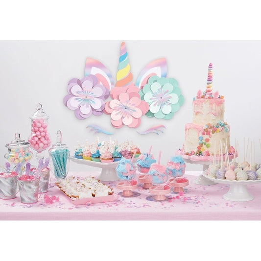 Magical Rainbow Birthday Unicorn Wall Decorating Kit