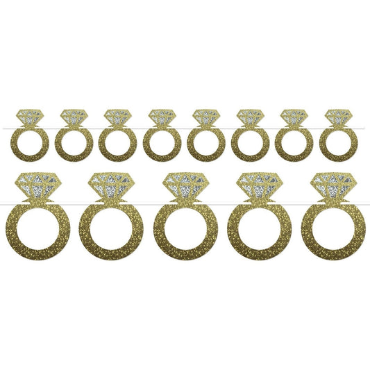 Diamond Rings Banner Glitter Print;
