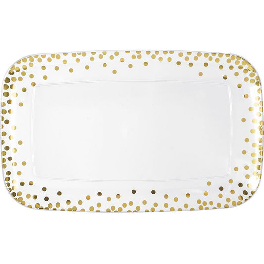 Dots Plastic ReCountangular Tray - Hot-Stamped