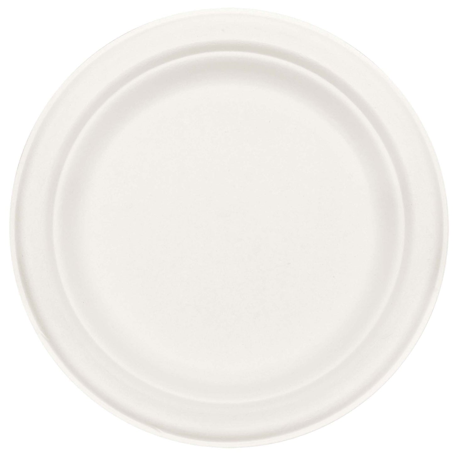 Eco Friendly Natural Sugar Cane White Round Plates, 6 3/4"