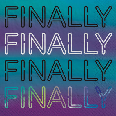 Finally 21 Hot-Stamped Beverage Napkin, Boy