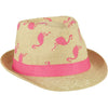 Flamingo Straw Fedora - Women's