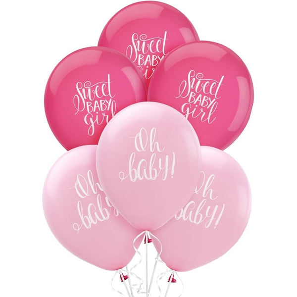 Floral Baby Latex Balloons - Asst. Colors