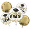 Foil Balloon - Bouquet Congrats Grad Gold Glitter