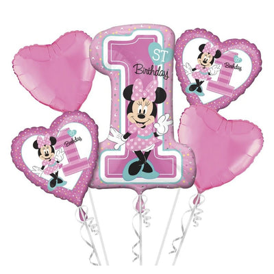 Foil Balloon - Bouquet Minnie 1St Birthday