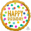 Foil Balloon - Happy Birthday Dots