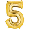 Foil Balloon - Jumbo Gold Number 5