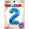 Foil Balloon - Jumbo Number 34" Blue 2