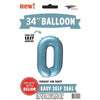 Foil Balloon - Jumbo Number Light Blue 0