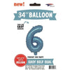 Foil Balloon - Jumbo Number Light Blue 6