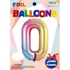 Foil Balloon - Jumbo Number 34" Pastel Rainbow 0