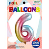 Foil Balloon - Jumbo Number 34" Pastel Rainbow 6