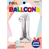Foil Balloon - Jumbo Number 34" Silver 1