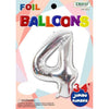 Foil Balloon - Jumbo Number 34" Silver 4