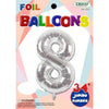 Foil Balloon - Jumbo Number 34" Silver 8