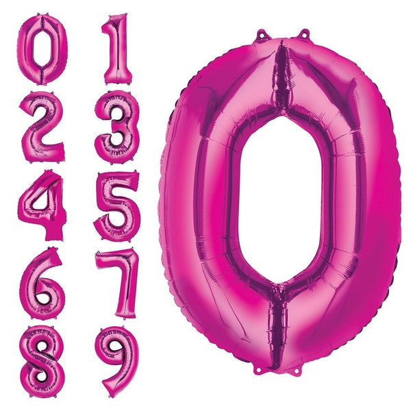 Foil Balloon - Jumbo Pink Number 0