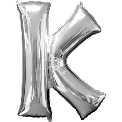 Foil Balloon - Jumbo Silver Letter K