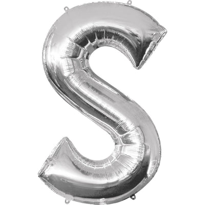 Foil Balloon - Jumbo Silver Letter S