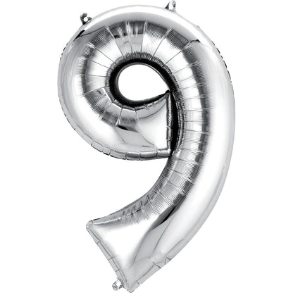 Foil Balloon - Jumbo Silver Number 9