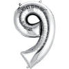 Foil Balloon - Jumbo Silver Number 9
