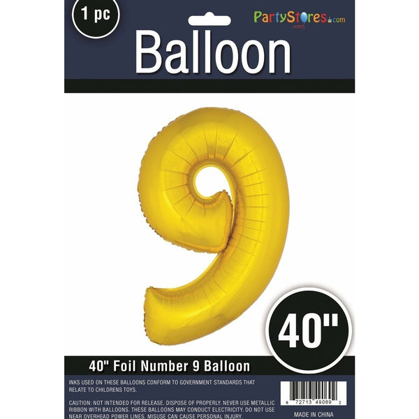Foil Balloon - Jumbo Z Gold Number 9