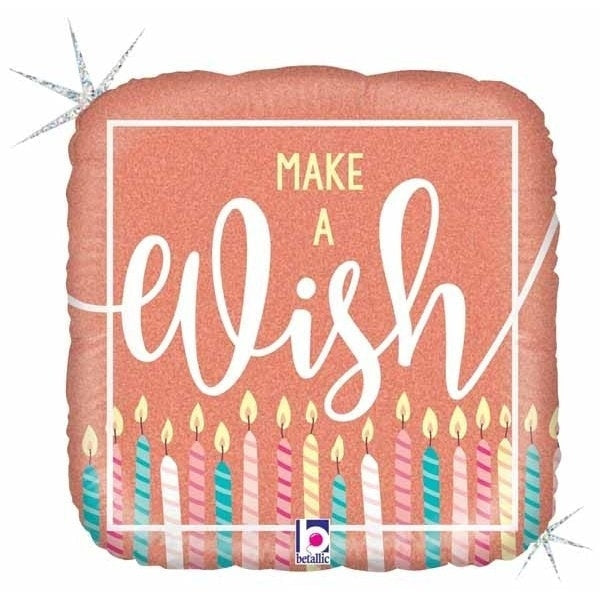 Foil Balloon - Make A Wish Rose Gold