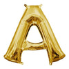 Foil Balloon - Mini Letter Gold A 16 Inch Air-Filled Only