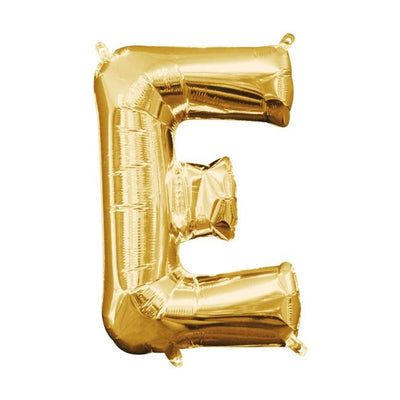Foil Balloon - Mini Letter Gold E 16 Inch Air-Filled Only