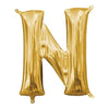 Foil Balloon - Mini Letter Gold N 16 Inch Air-Filled Only