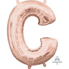 Foil Balloon - Mini Letter Rose Gold C 16 Inch Air-Filled Only