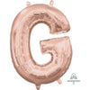 Foil Balloon - Mini Letter Rose Gold G 16 Inch Air-Filled Only