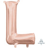 Foil Balloon - Mini Letter Rose Gold L 16 Inch Air-Filled Only