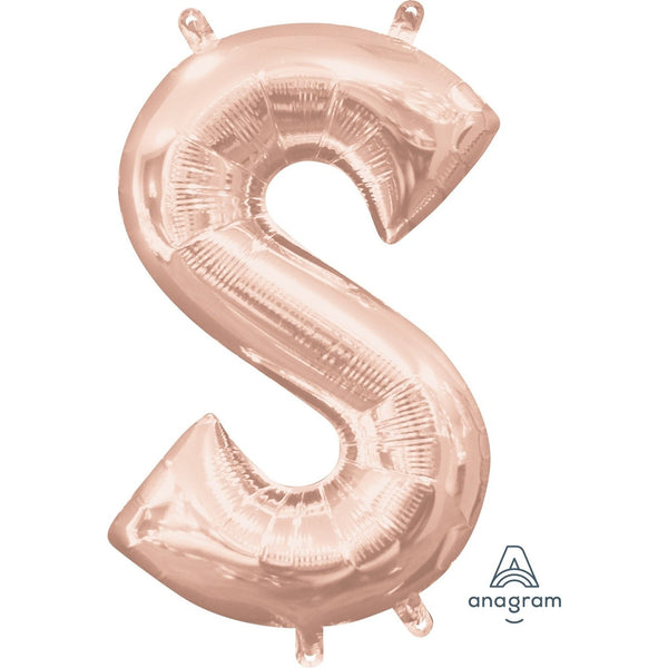 Foil Balloon - Mini Letter Rose Gold S 16 Inch Air-Filled Only