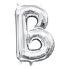 Foil Balloon - Mini Letter Silver B 16 Inch Air-Filled Only
