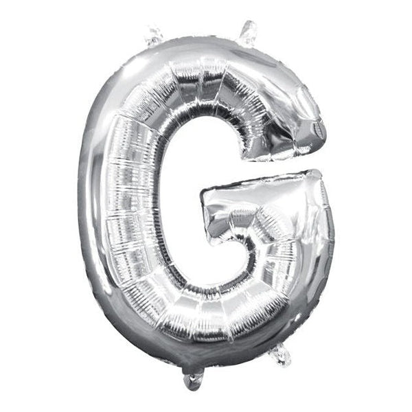 Foil Balloon - Mini Letter Silver G 16 Inch Air-Filled Only