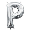 Foil Balloon - Mini Letter Silver P 16 Inch Air-Filled Only