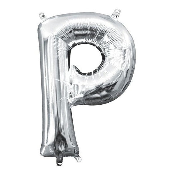 Foil Balloon - Mini Letter Silver P 16 Inch Air-Filled Only