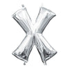 Foil Balloon - Mini Letter Silver X 16 Inch Air-Filled Only